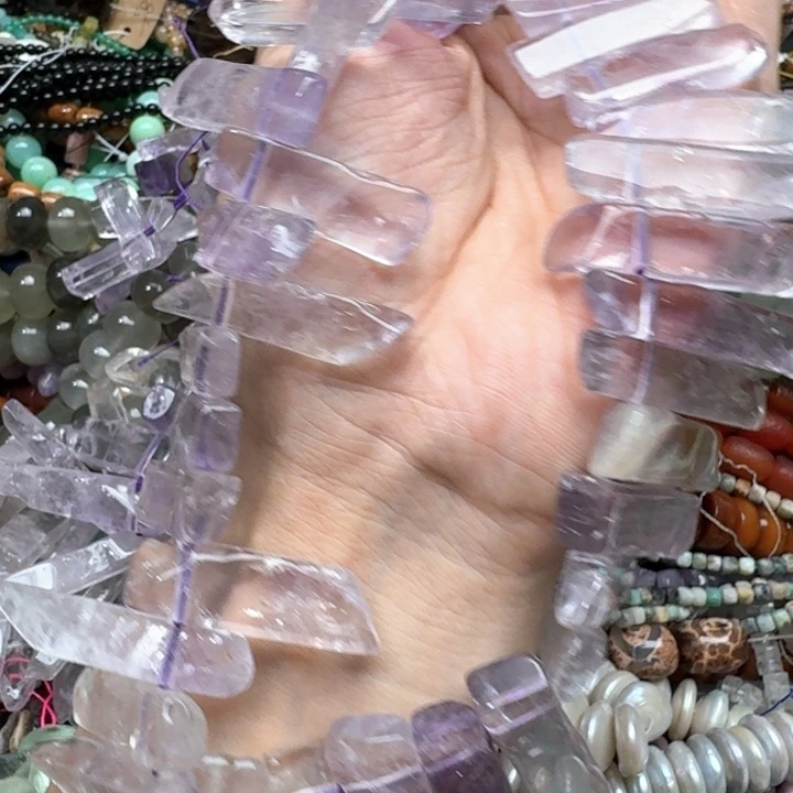 合金玛瑙/玉髓珠宝半成品一条紫水晶长牙吊坠