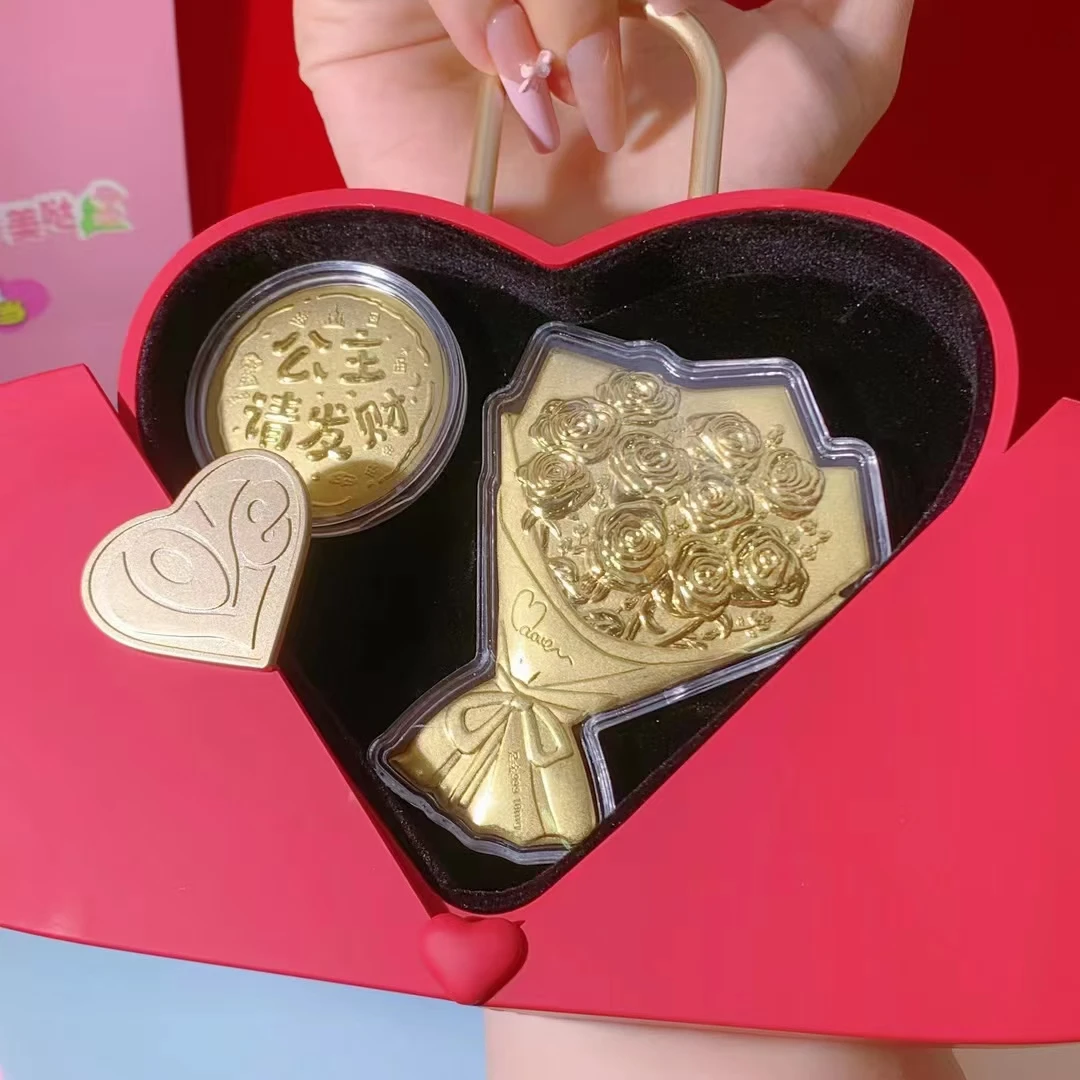 水贝专柜520礼盒套装2件套送女朋友送老婆999含金款手捧花520礼物