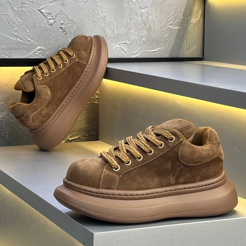 法莎尼亚男鞋2025年冬季新款休闲鞋潮流时尚百搭低帮舒适厚真皮