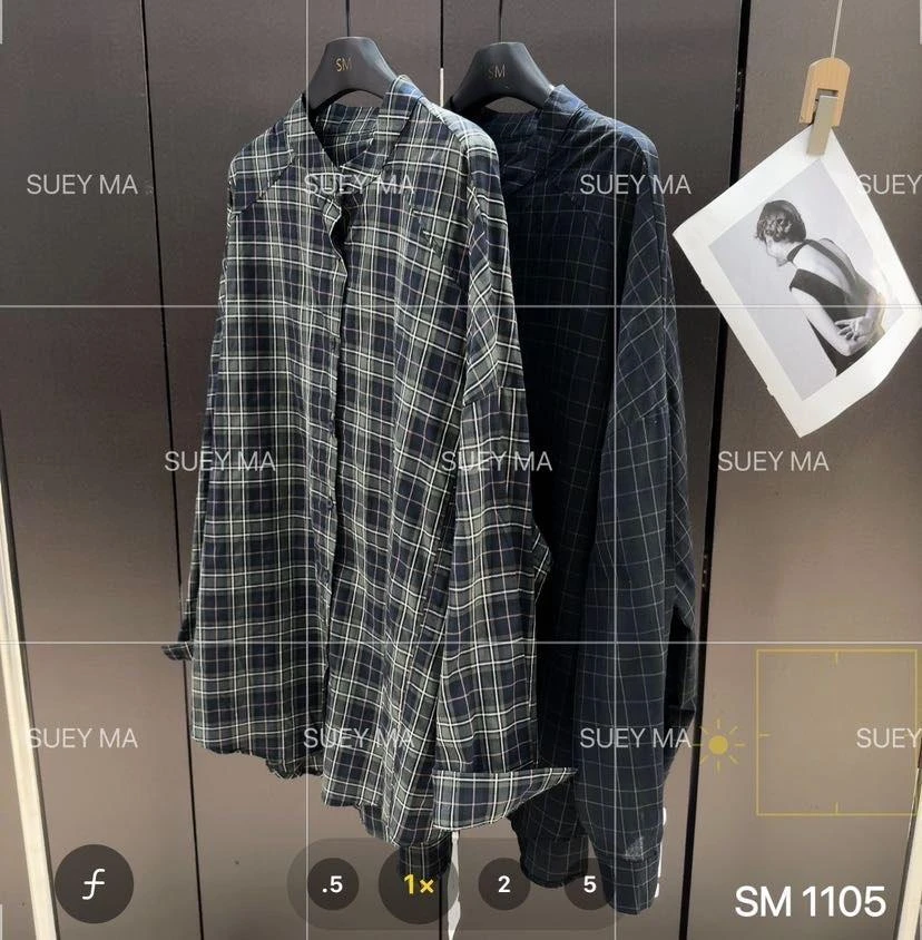 SM-1105设计款格纹休闲衬衫