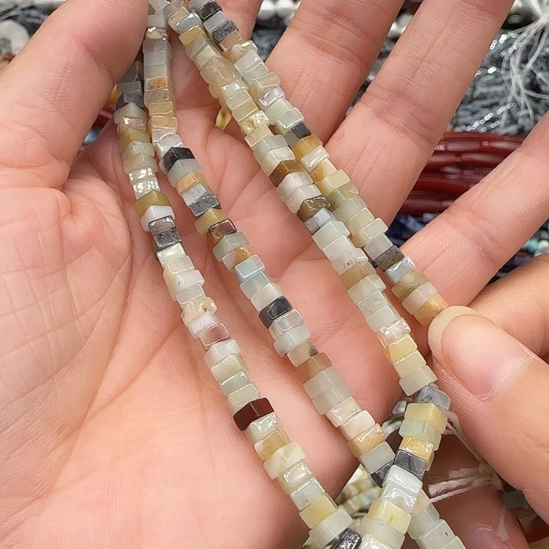 玛瑙/玉髓合金珠宝半成品亚马逊天河石4mm一条