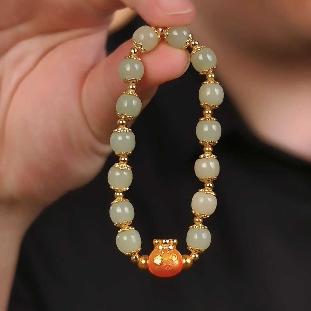 【袋袋有钱手串】天然和田玉袋袋有钱福袋手串手链多样性发一