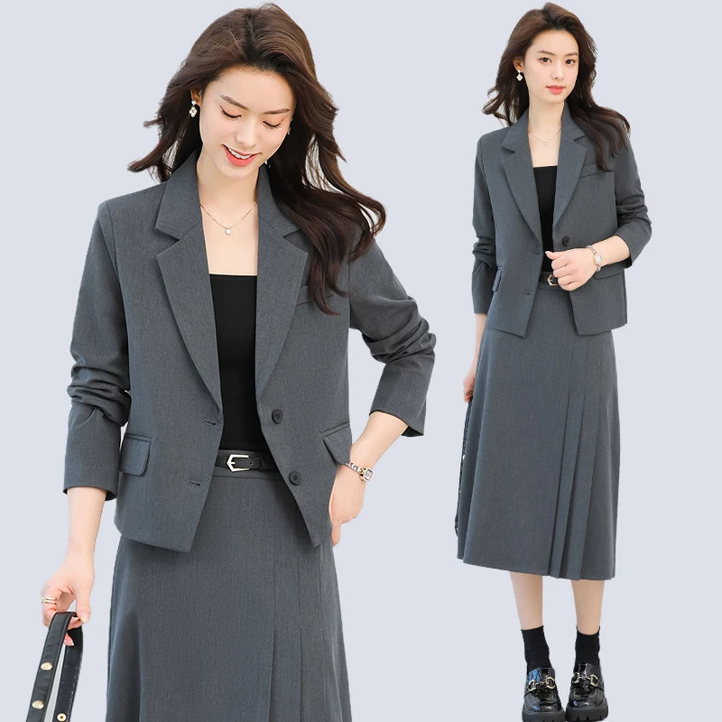 职业西装套装女2025新款高级感大学生面试穿搭通勤正装小个子西服
