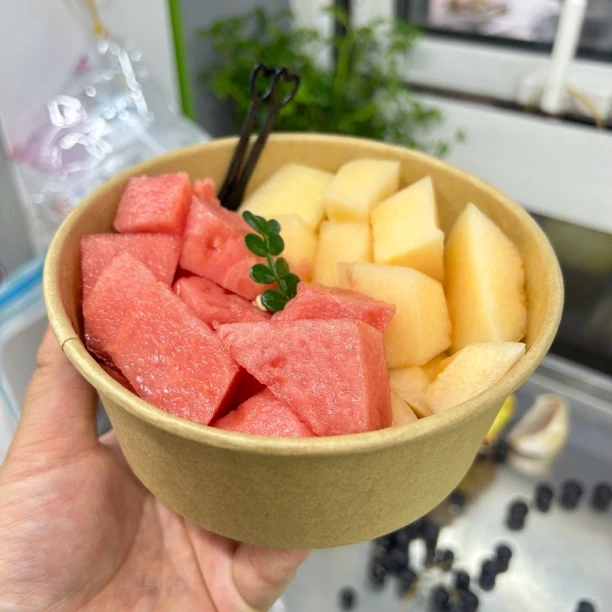 果切【鲜果切】西瓜哈密瓜拼/袋包装350克 单人份 解暑一夏