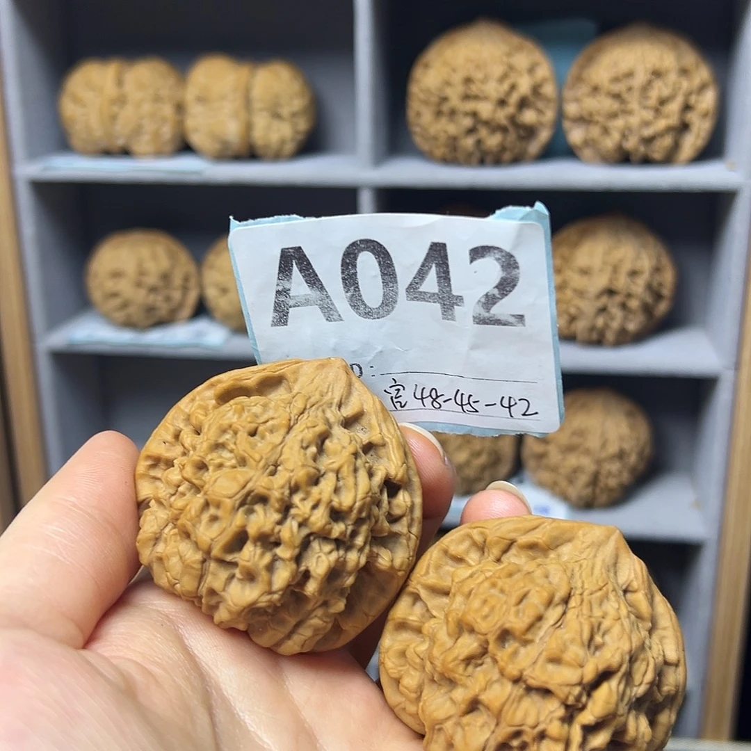 把件文玩核桃48全品麒麟纹大官帽
