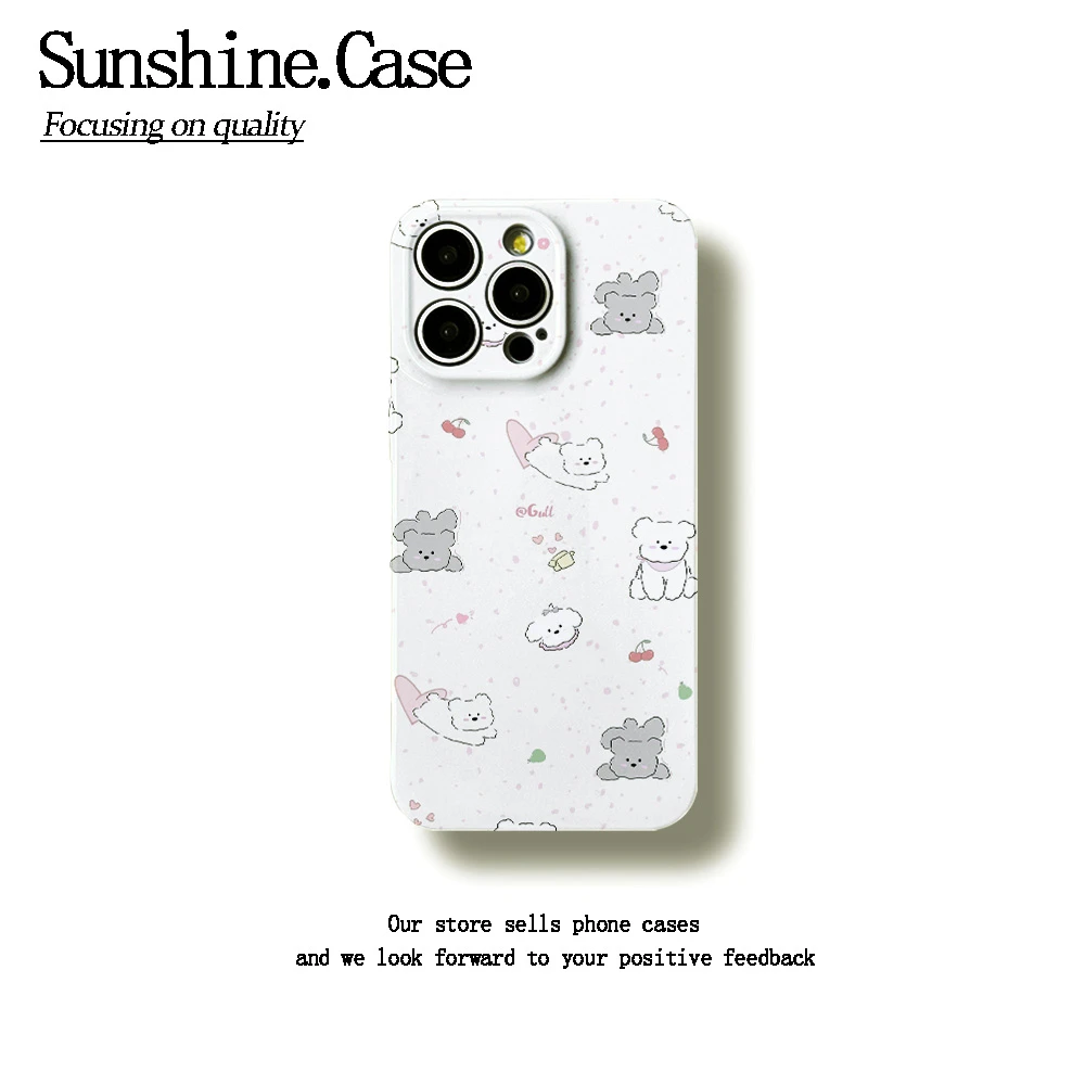 爱心小狗菲林软壳适用于苹果华为vivo小米oppo一加防摔手机壳