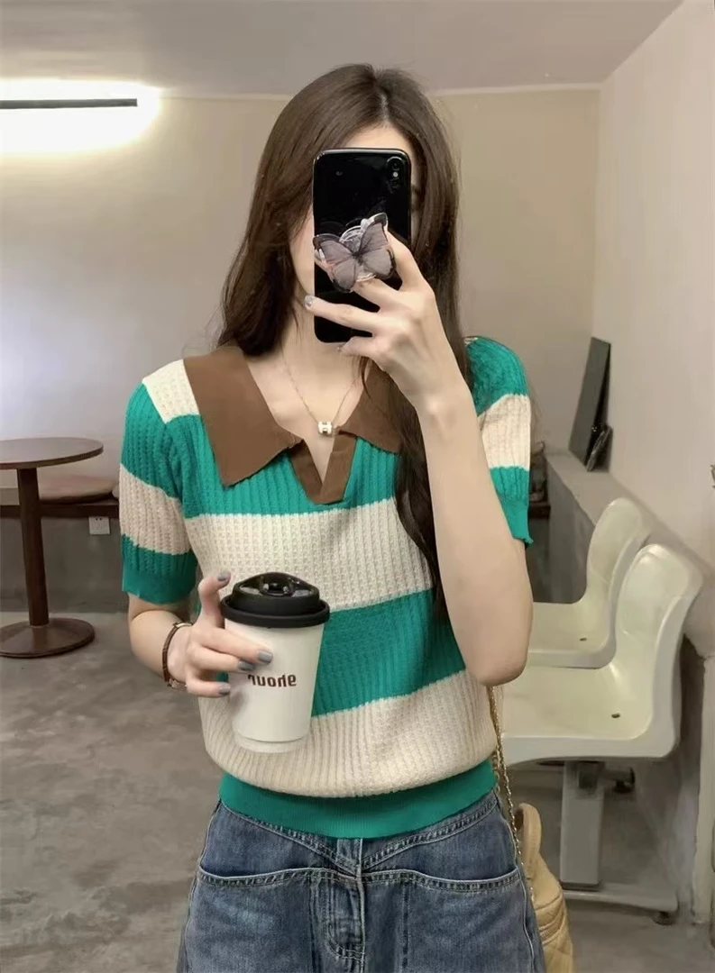 2025夏季新款气质百搭洋气设计感显瘦女款针织上衣合集