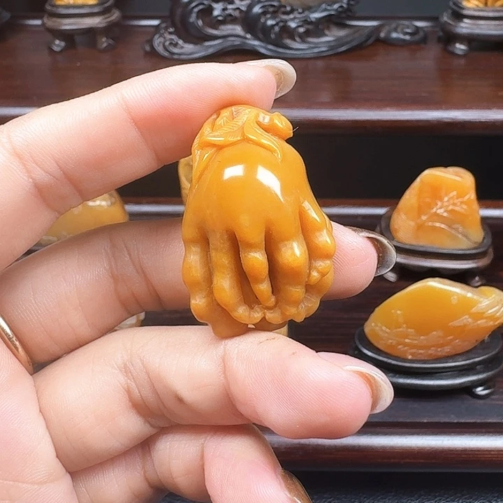 印石寿山石弗手挂件