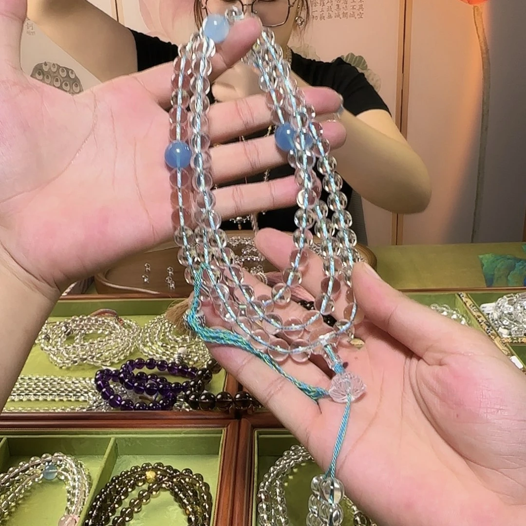 M***r未镶嵌水晶手链白水晶108