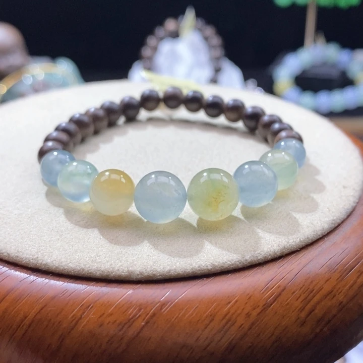 翡翠未镶嵌颈饰翡翠莫兰迪圆珠手串