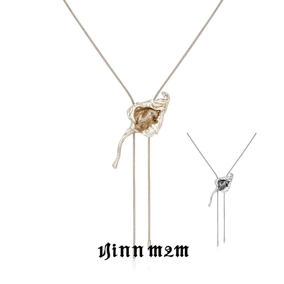 合金亚克力项链 1JINN M2M 复古花朵抽拉蛇骨链多重戴法设计感项