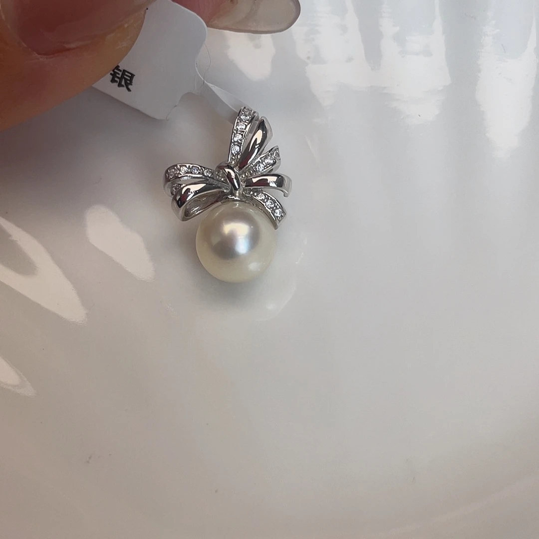 海水珍珠银S925镶嵌吊坠(不含链)
