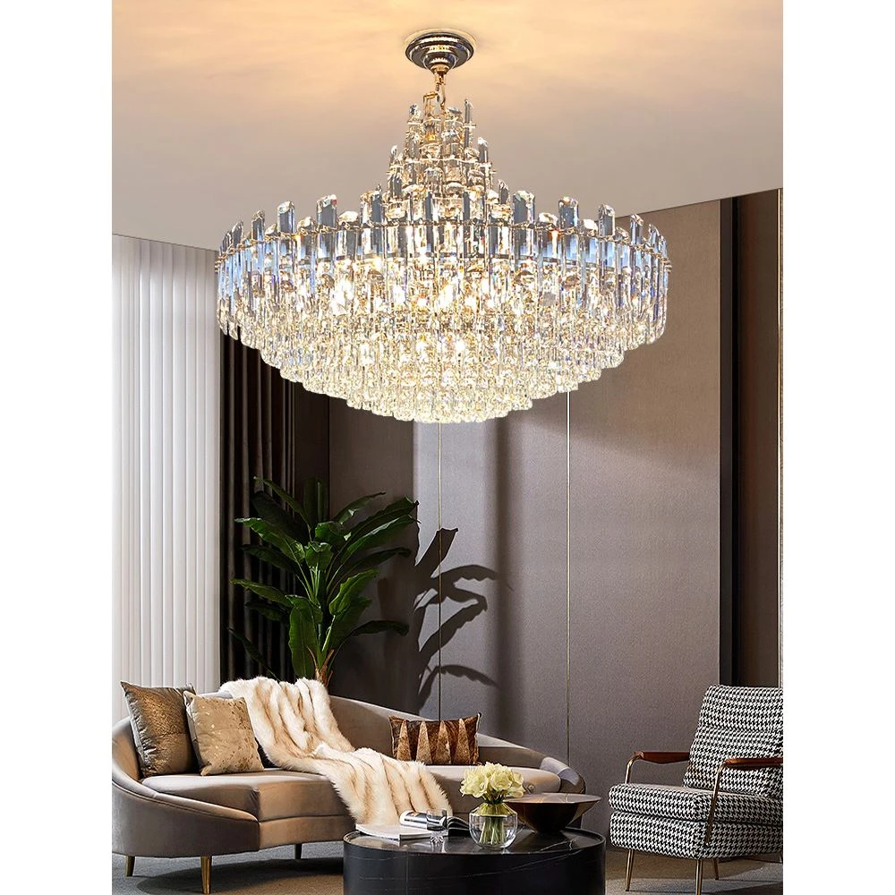轻奢水晶客厅吊灯现代简约大厅主灯别墅豪华餐厅吊灯卧室个性灯具