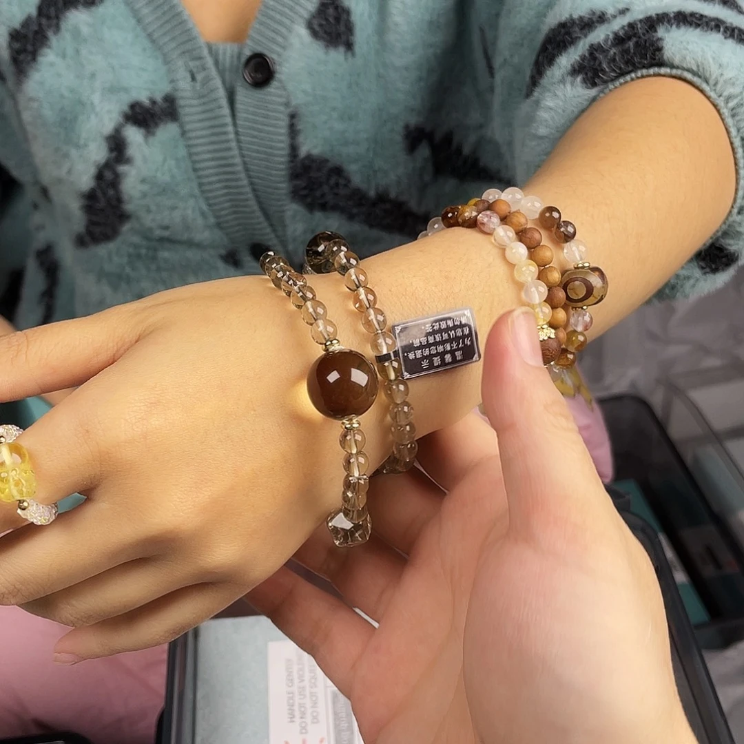 银S925镀金镶嵌手串水晶