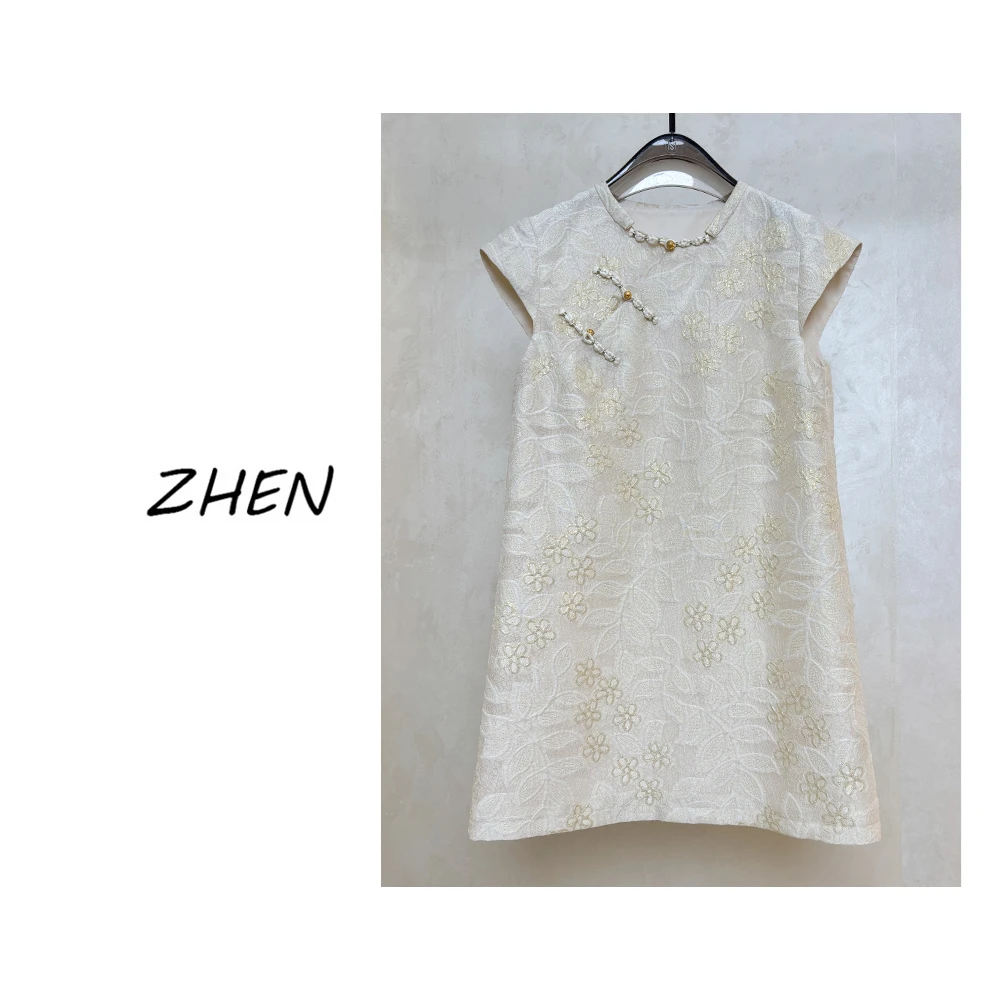 【ZHEN】25K00761 2025新款时尚气质修身显瘦小众设计连衣裙女