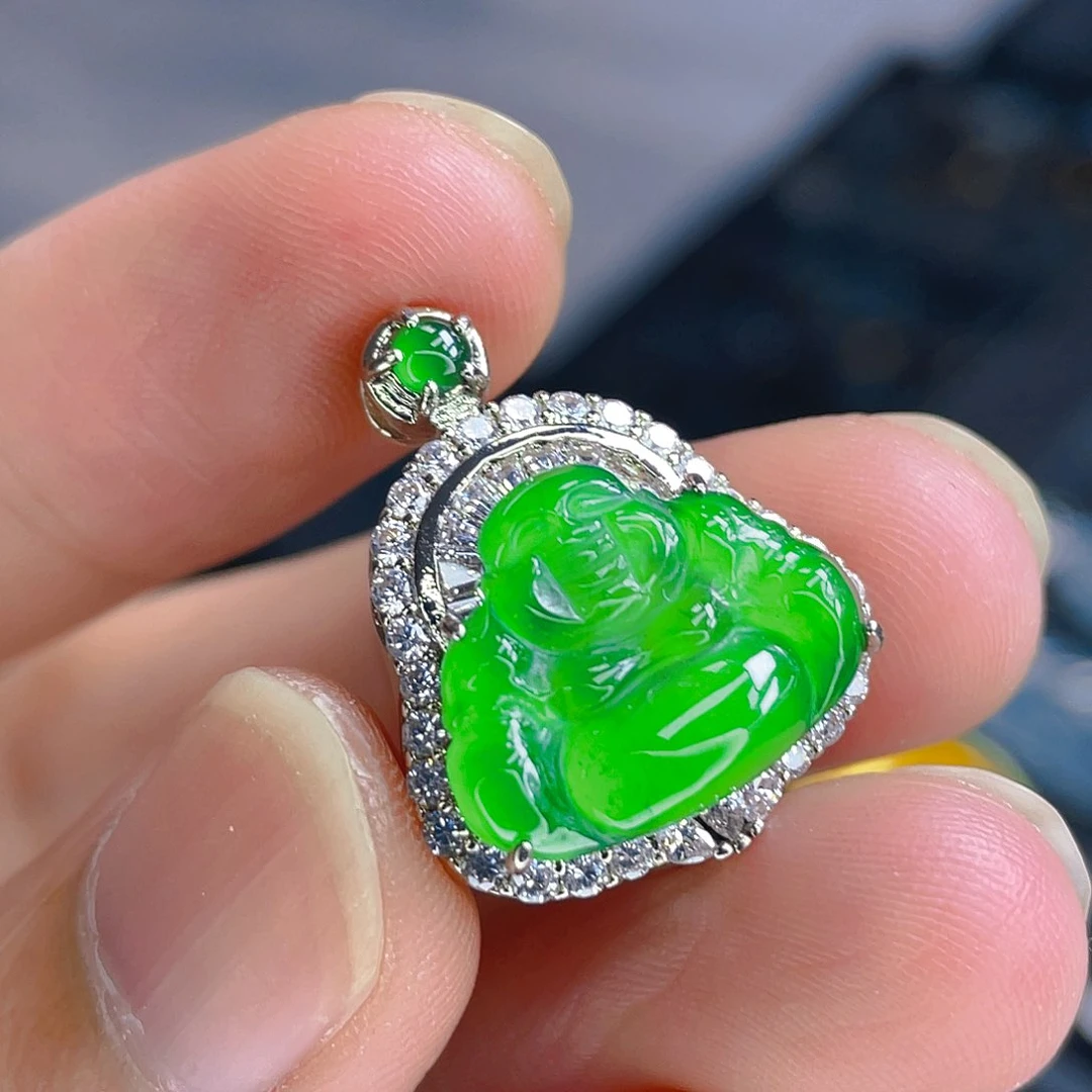 翡翠未镶嵌颈饰天然翡翠镶嵌饰品