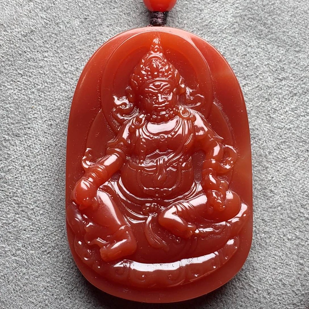 南红玛瑙未镶嵌1黄财神吊坠