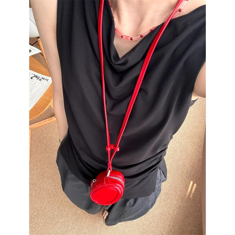 高级感mini少女可爱零钱包小众设计挂脖斜挎包韩版时尚口红钥匙包