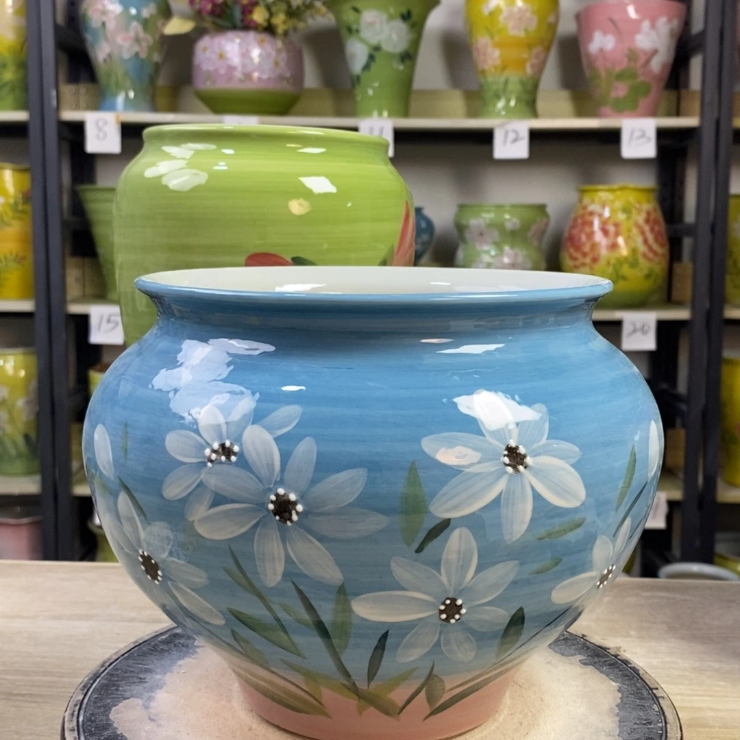 景德镇手工手绘陶瓷花盆