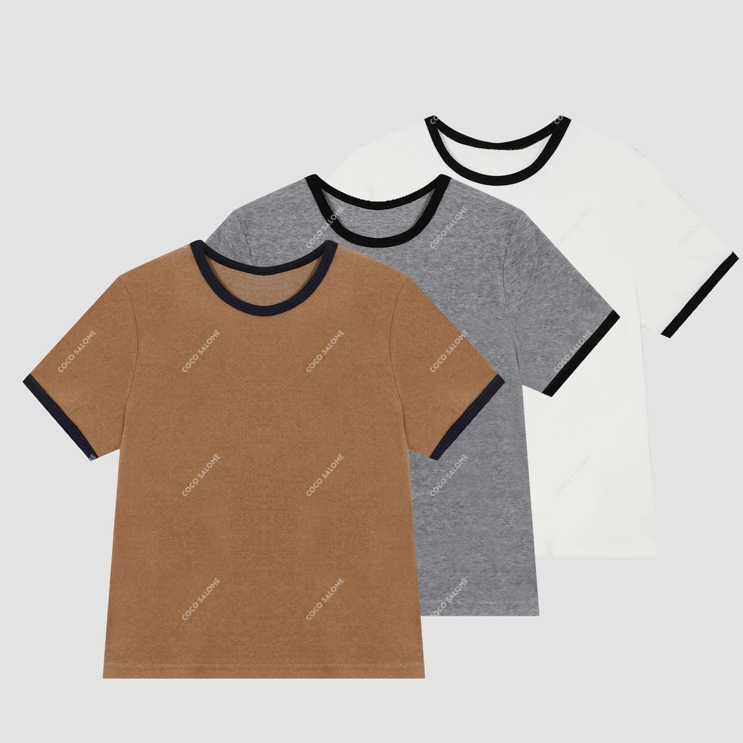 DAI【毛巾T】2025秋冬拼色超优质极简百搭短袖061L