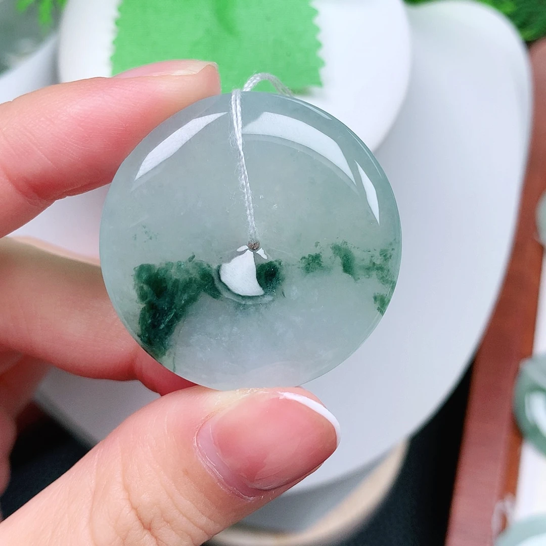 翡翠未镶嵌颈饰平安35.9-5.7