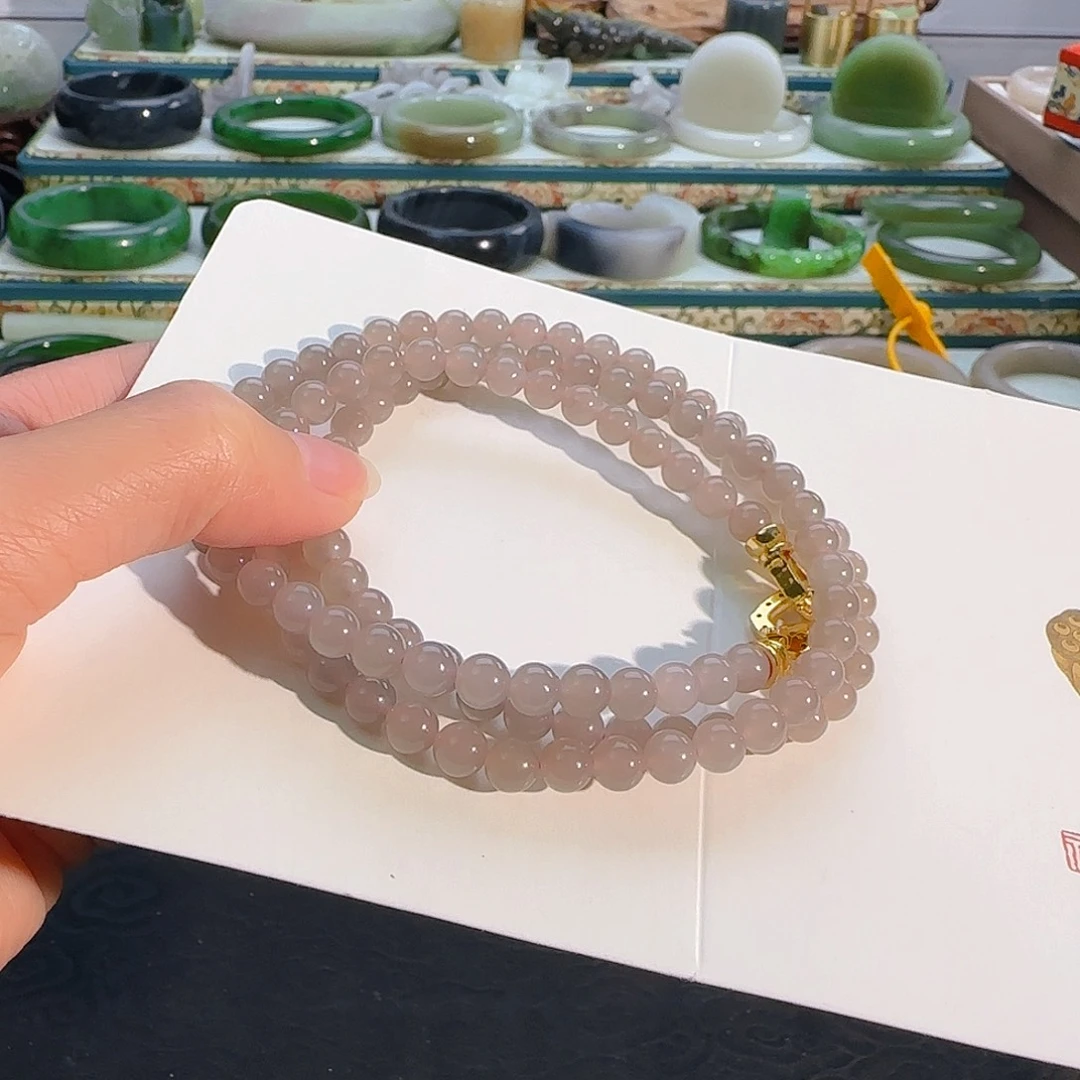 颈饰未镶嵌和田玉冰粉项链