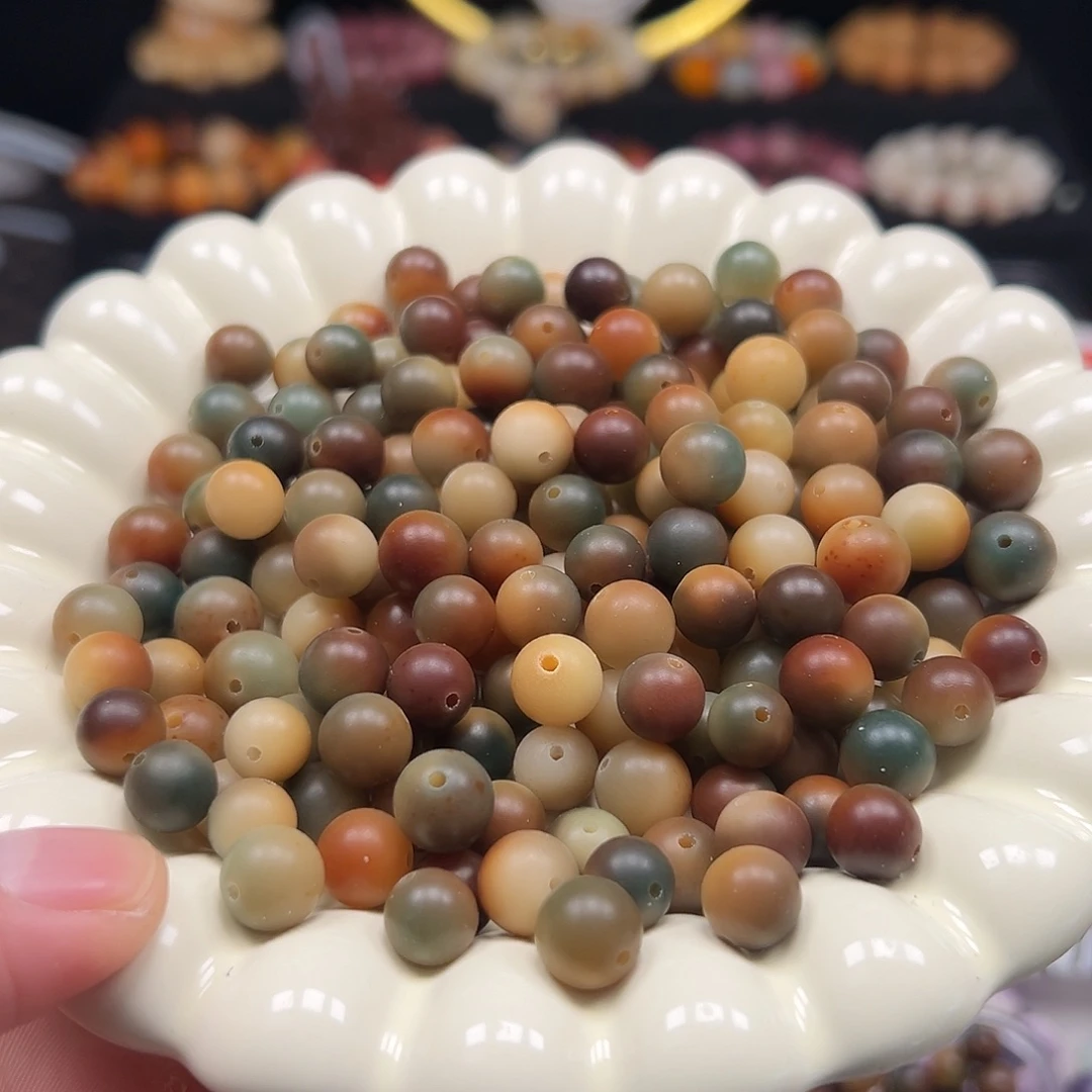 手串菩提根/象牙果500颗敦煌色圆珠卡10尺寸混微瑕