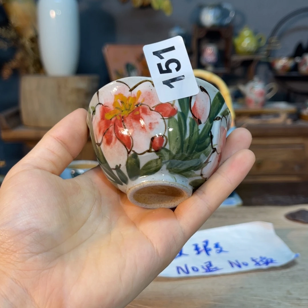 壶素浅陶瓷手工手绘
