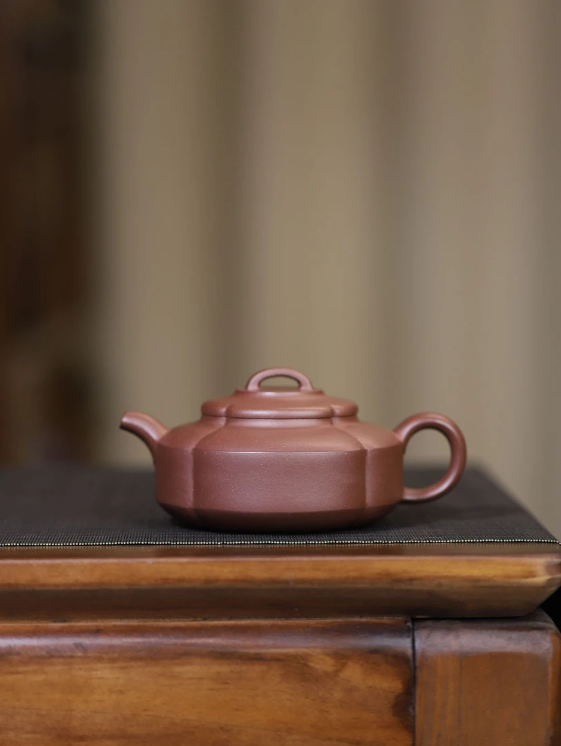 铸艺堂紫砂玉盘壶半手工制作宜兴黄龙山原矿紫泥250毫升茶器