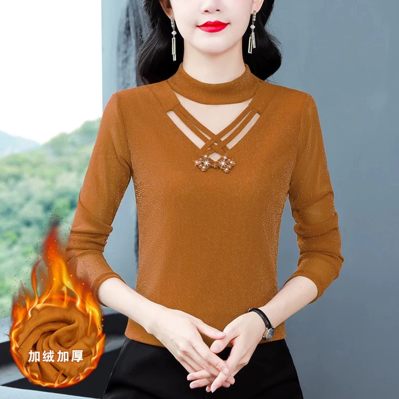 7857-1#新款女装时尚加绒上衣