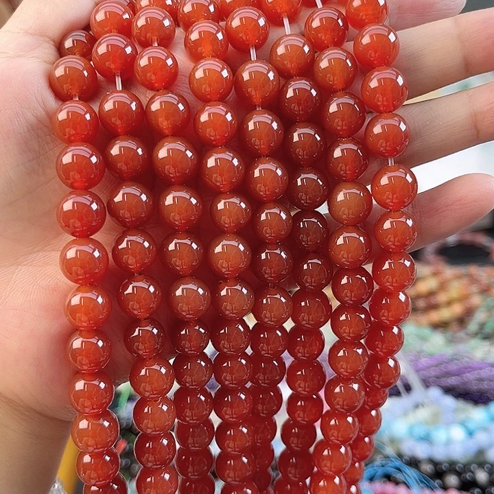 玛瑙/玉髓手链合金红玛瑙10