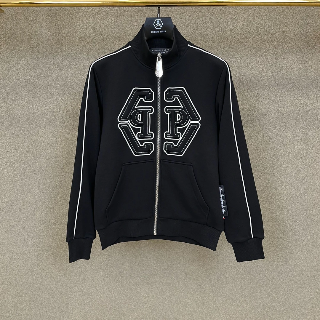 PLIPHPP PLEPN双P暗夜男士外套纯棉秋冬时尚高档修身锁温运动卫衣