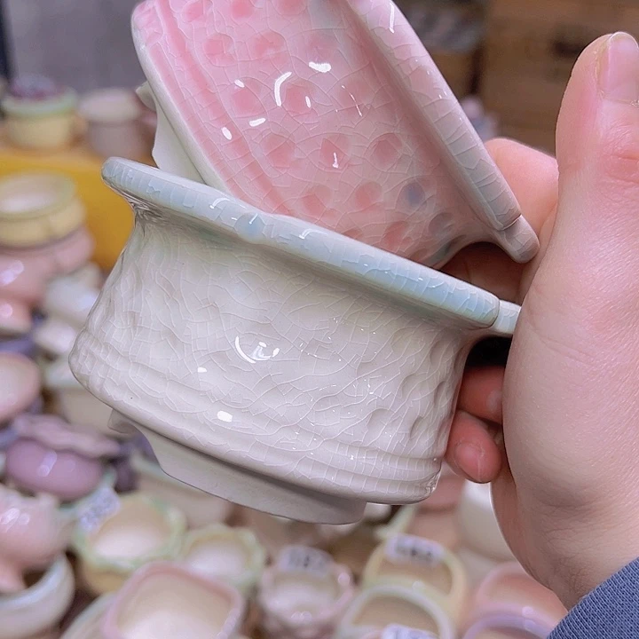 红陶陶瓷花盆当场满12包邮