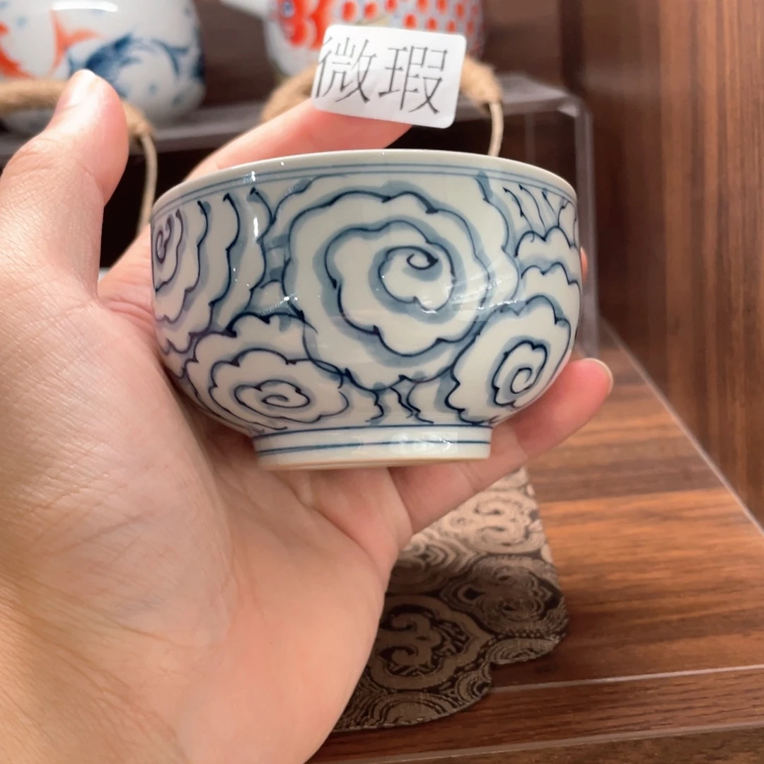 釉下手绘茶具微瑕