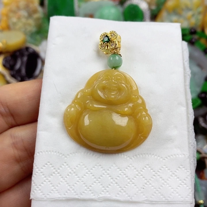 翡翠未镶嵌吊坠(赠链)