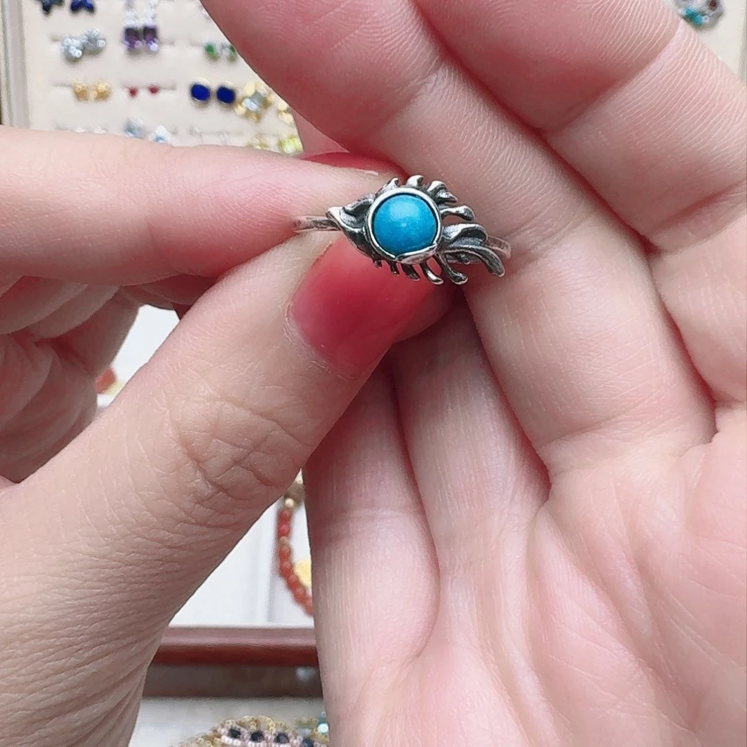 水晶戒指银S925镶嵌戒指