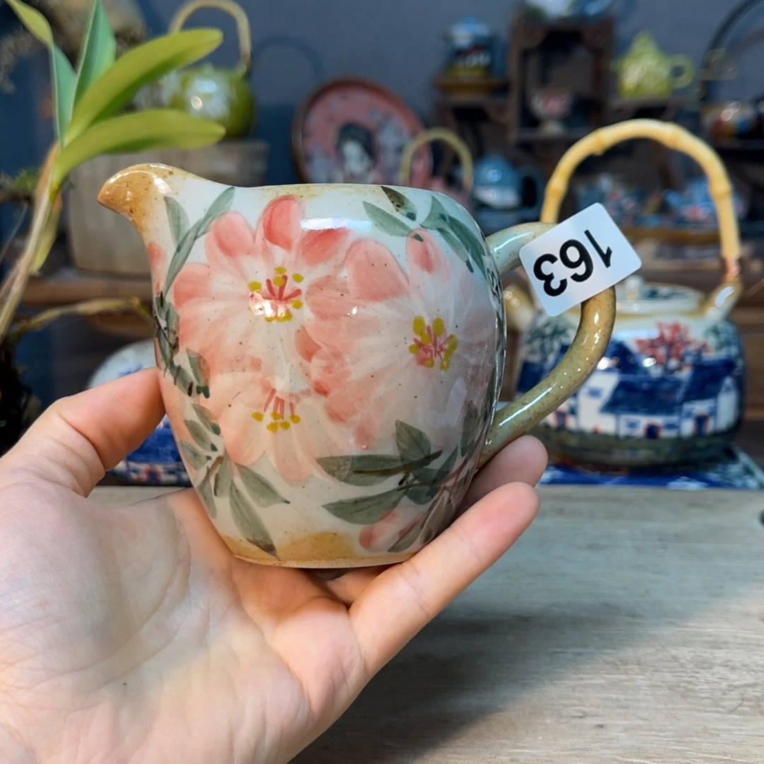 壶素浅陶瓷手工手绘