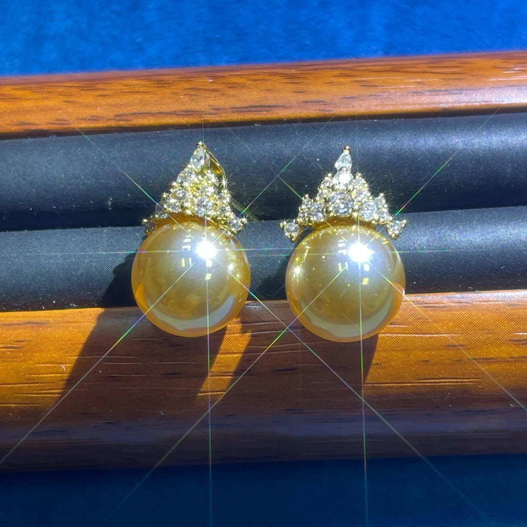 s9657黄色圆珠耳钉多样性发货