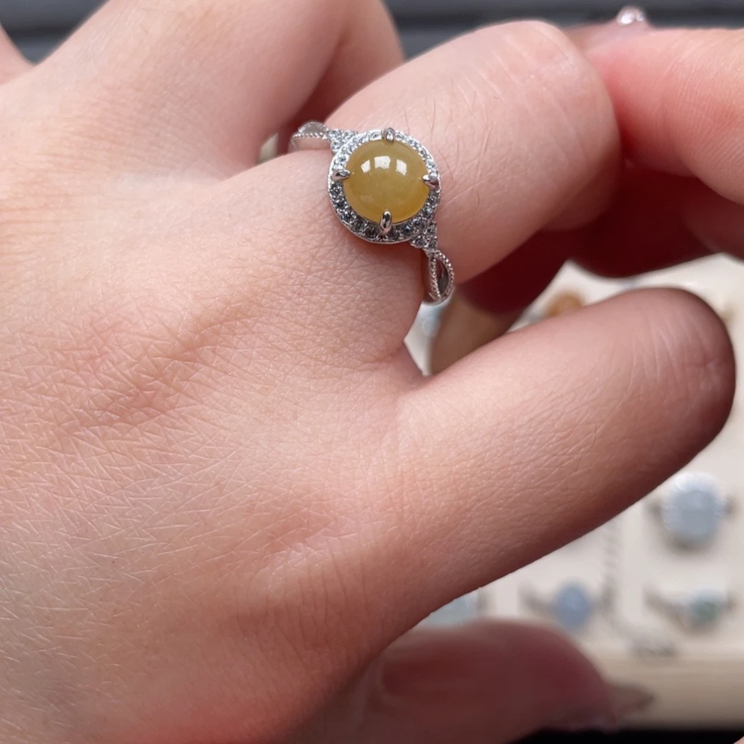 翡翠银S925镶嵌戒指