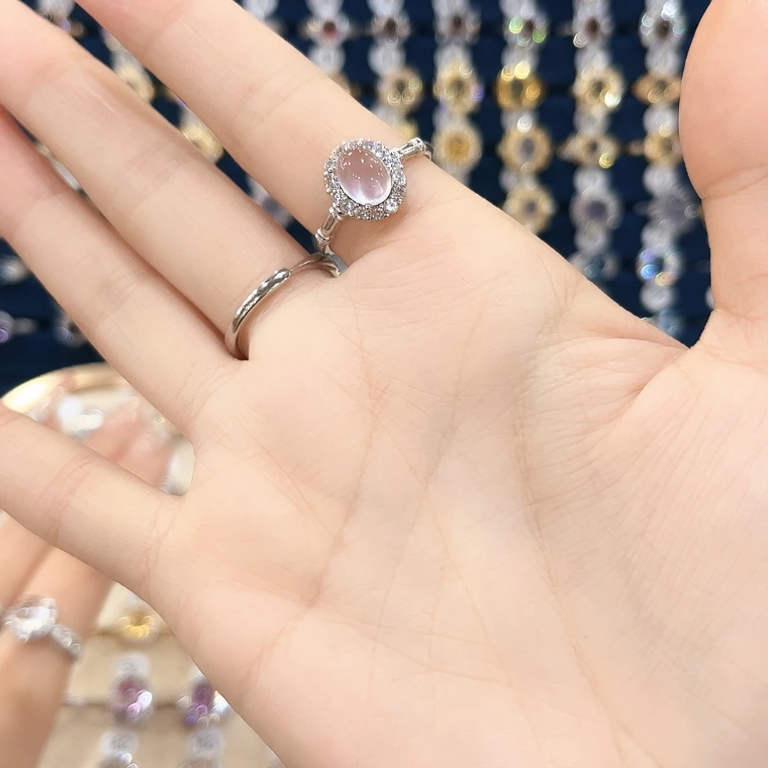 芙蓉石女款银S925镶嵌右**袋戒指6