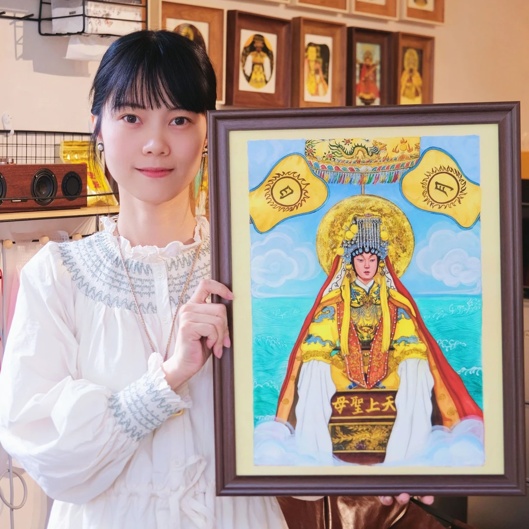 林燕丽绘画海神妈祖  18寸(35.5*45.5厘米) 收藏级艺术微喷含装裱
