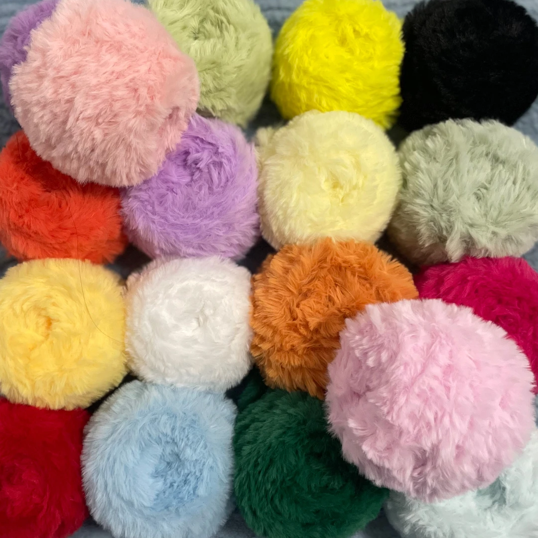 2两皮草线裘皮绒毛线团手工编织粗毛线编织围巾帽子毛衣不掉毛