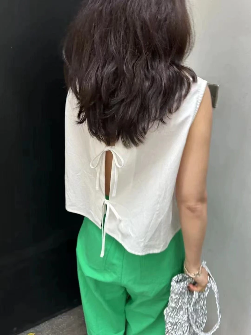 ALER（61080#）简约气质绑带上衣