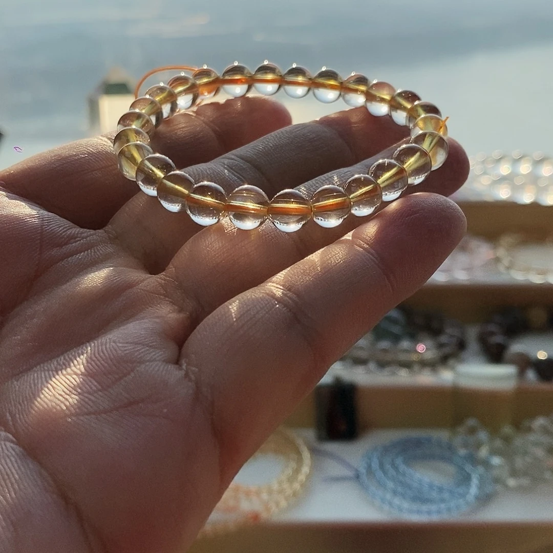 未镶嵌水晶手链巴西黄水晶手串