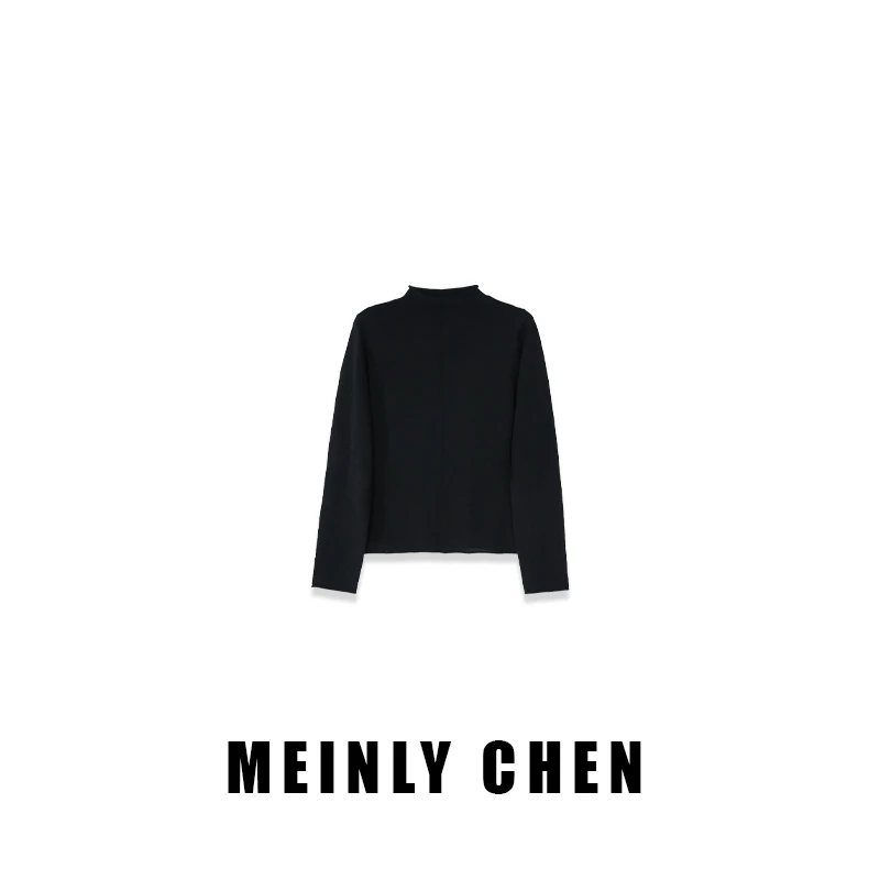【MEINLY  CHEN】高端设计师款时尚百搭气质半高领针织羊毛衫2561