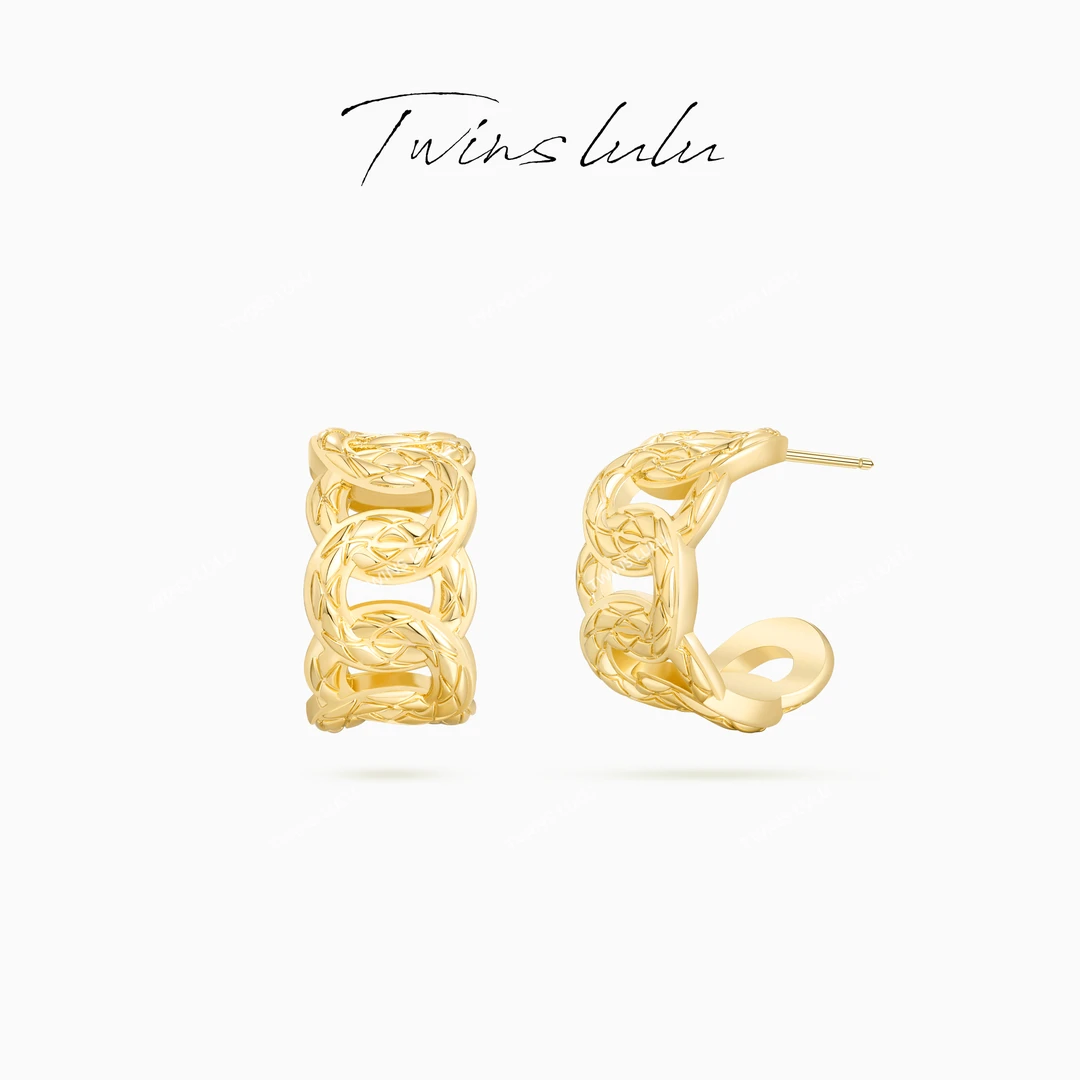 铜合金耳饰 TWINS LULU 618 小众冷淡风高级感C形圈圈耳环TSL2727