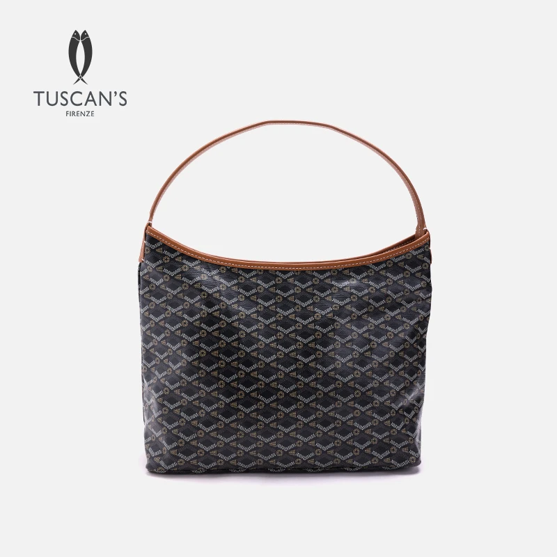 TUSCAN'S印花便携式港风防刮耐磨单肩包竹子提花腋下女士包包