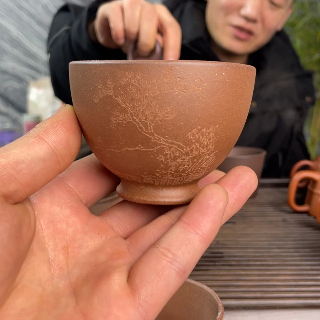 紫砂茶壶半手紫泥老块主人杯