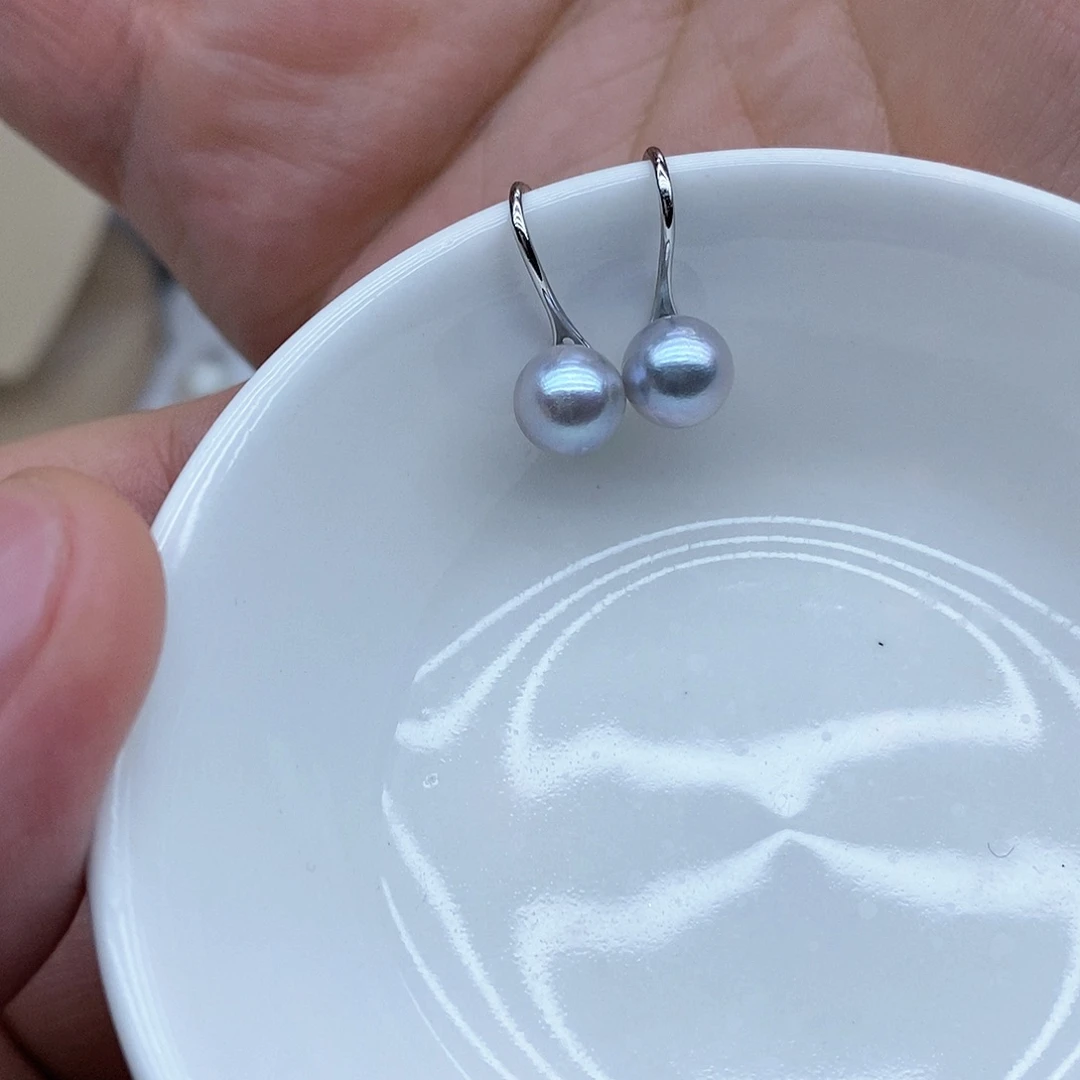 淡水珍珠耳饰银S925镶嵌