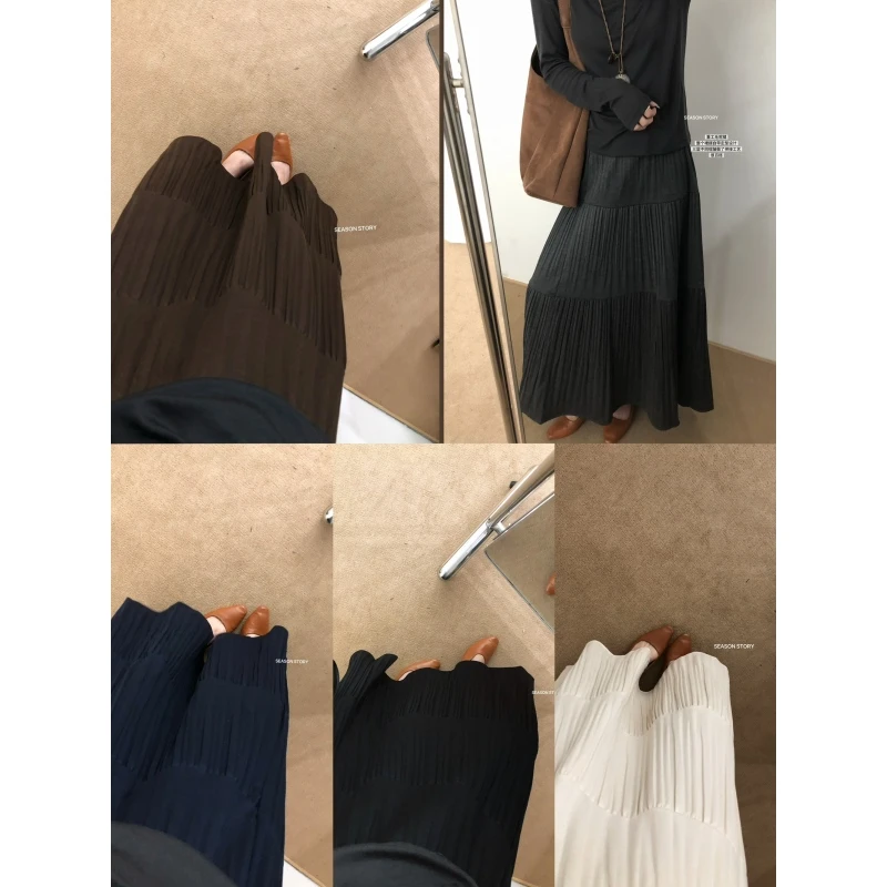 SS/SEASON STORY 复古毛呢高腰A字半身裙女秋季显瘦重磅蛋糕裙